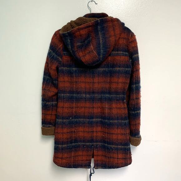Urban Outfitters Staring at Stars Plaid Sherpa Hooded Button Up Jacket Size Sm - Picture 8 of 9